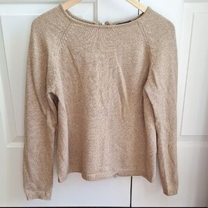 Smart Set Zippered Back Shimmering Gold Sweater